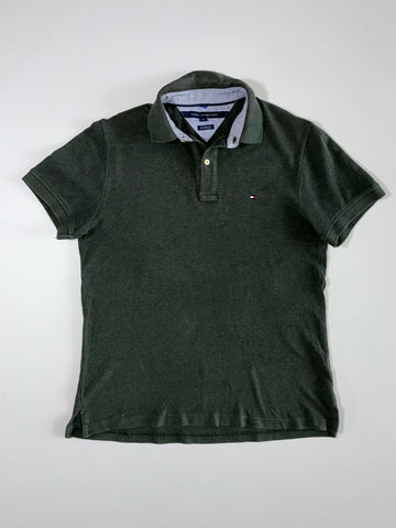 Tommy Hilfiger Custom Fit Dark Green Classic Logo Polo Shirt(L)
