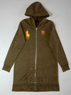 Vintage Ralph Lauren Olive Big Pony Longline Zip-Up Hoodie (S/M)