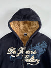 Design United Y2K Graphic Faux-Fur (Furr inside)Lined Zip Hoodie (L)