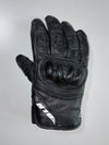 BLH Black Leather Motorcycle Racing Gloves (Protected)
