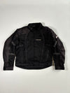 Vintage Shield Black Mesh Motorcycle Riding Jacket Padded (L)