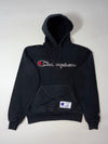 Champion Heritage Script Logo Pullover Hoodie – Black (M)