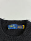 Polo Ralph Lauren Black Fuzzy Knit Crewneck Sweater with Grey Pony (S)