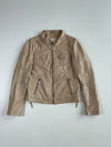 Vintage Esprit Beige Leather Cafe Racer Jacket (S)