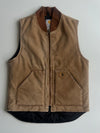 Carhartt Sherpa-Lined Duck Canvas Vest — Brown, (S/M)