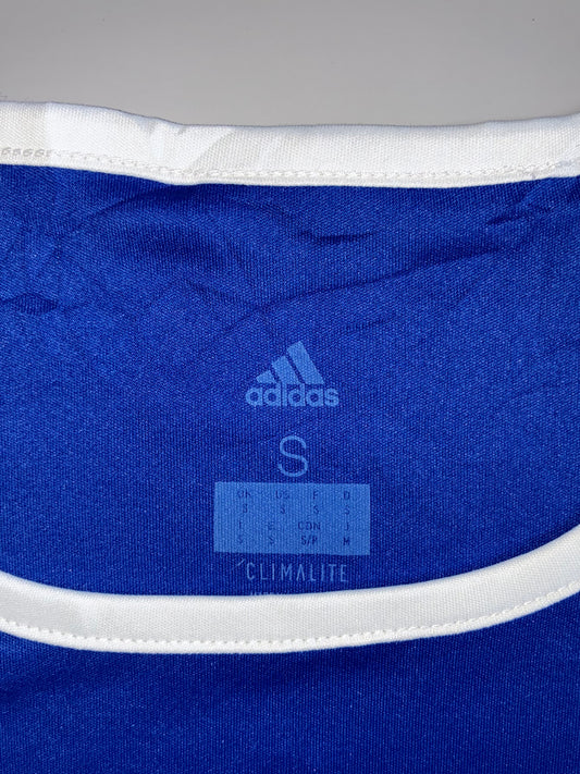 Adidas Climalite Football Jersey Blue White Stripes (M)