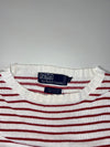 Vintage 90s Polo Ralph Lauren Breton Stripe Knit Sweater – White/Red (XL/2XL)