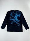 Radar/Sonar Disc Graphic With Blue Octopus Tentacles Full Sleeves Tee (L)