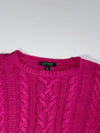 Lauren Ralph Lauren Pink Cable Knit Sweater – Women's (L/XL)