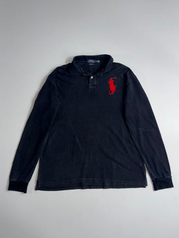 Polo Ralph Lauren Big Pony Long Sleeve Polo Black ( 2XL )
