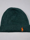 Vintage Polo Ralph Lauren Dark Green Merino Wool Beanie (H:8.5 inches/W:16 inches)