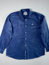 Carhartt WIP Blue Corduroy Long-Sleeve Button-Up Shirt with Embroidered Logo (XL/2XL)
