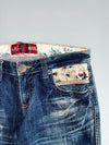 Vintage Oniarai Japanese Tattoo Art Denim Jeans (W:32 |L:41)