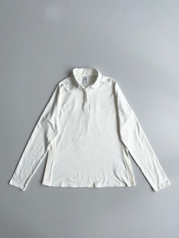 Adidas | Off-White Long Sleeve Quarter-Button Polo | (M)