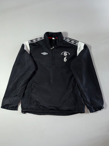 Vintage Umbro Søgne Fotballklubb Half-Zip Drill Top – Black (L)