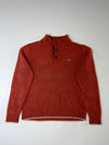 Lacoste Button-Neck Mock Neck Knit Sweater – Burnt Orange (M/L)