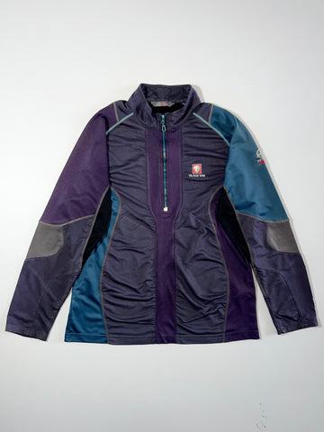 Black Yak Peak Colorblock Quarter Zip Fleece Jacket Purple Blue Size  (M)