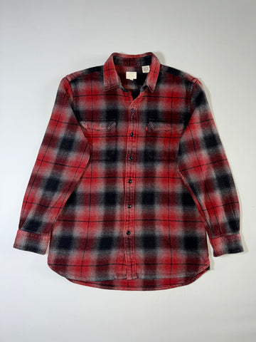 Levi’s Shadow Plaid Flannel Shirt – Red & Black (S)
