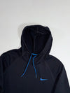 Nike Dri-Fit "Just Do It" Sleeve Print Pullover Hoodie – Black/Blue (M)
