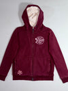 Roots Athletics Burgundy Sherpa-Lined Zip-Up Hoodie (M)