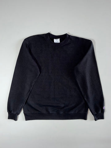 Champion Reverse Weave Blank Crewneck Sweatshirt – Black (M)