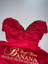 Y2K Banana Seven Red Hooded Bomber Jacket Embroidered (M/L)