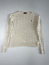 Polo Ralph Lauren Cream Cable-Knit Crewneck Sweater (M/L)
