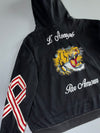 XOXO Studio Black Striped-Sleeve Hoodie (2Xl/3Xl)