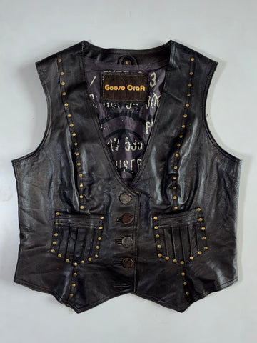 Goose Craft Studded Leather Vest (S)