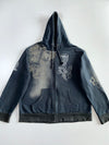 Black Bone Faded Graphic Zip Hoodie (2XL)