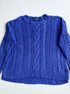 Polo Ralph Lauren Royal Blue Aran Cable Knit Sweater (L)