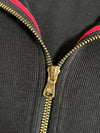 Lauren Ralph Lauren Women's Contrast Collar Zip Jacket – Black/Red  (S/M)