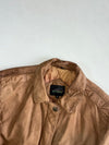 New Moves Tan Leather A-2 Style Bomber with Flap Pockets & Quilted Lining, (XS)