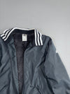 Adidas Sherpa Lined Grey Bomber Jacket 3-Stripe Knit Collar Full Zip(S)