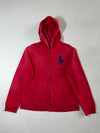 Vintage Polo Ralph Lauren Red Big Pony Zip-Up Hoodie (M)