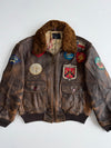 Vintage Avirex G-1 U.S. Navy Spec. 7823 Distressed Leather Flight Bomber Jacket (XL)