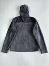 The North Face Men’s Grey Osito-Style High-Pile Sherpa Fleece Hooded Full-Zip Jacket with Ripstop Panels (L)
