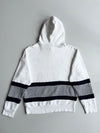 Adidas Originals White Colorblock Striped Big Trefoil Hoodie – (XL)