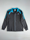 Adidas 3-Stripe Full Zip Track Jacket – Charcoal/Turquoise (S)