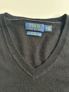 Polo Ralph Lauren Black Merino Wool V-Neck Sweater (L)