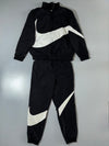 Nike Big Swoosh Black & White Windbreaker Tracksuit (Jacket + Joggers) (M) (W:28, L:38)