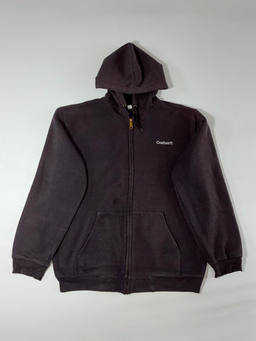 Vintage Carhartt Faded Black Zip-Up Hoodie (2XL)