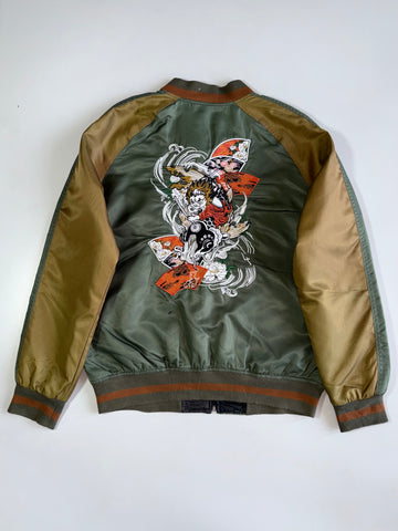 Jizo Bosatsu Premium Dragon Koi fish Fully Embroidered Sukjan Jacket (XL)