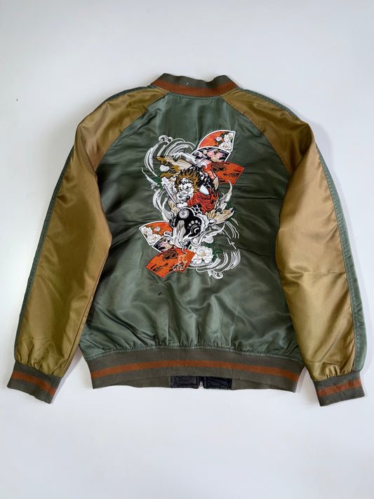 Jizo Bosatsu Premium Dragon Koi fish Fully Embroidered Sukjan Jacket (XL)