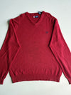 Chaps Ralph Lauren V-Neck Cotton Knit Sweater – Red(XL)