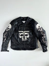 ICON Skull & Crossbones Black Leather Moto Jacket (XL)