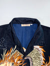 All Things Collection Vintage Dragon & Tiger Japanese-Style Satin Short Sleeve Shirt (L)