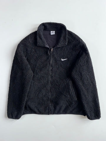 Nike Black Sherpa Fleece Zip-Up Jacket (XL)