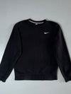 Nike Essential Basic Crewneck Sweatshirt Black, Mini Swoosh (S)