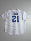 Chicago Cubs Majestic Pinstripe Jersey (3XL)